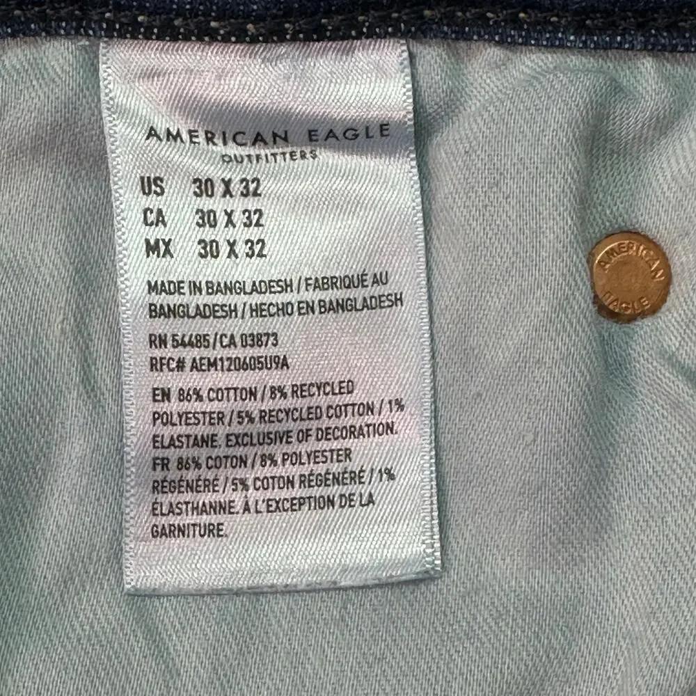 American Eagle AirFlex+ Slim Straight Stretch Jeans Dark Wash Men’s 30x32